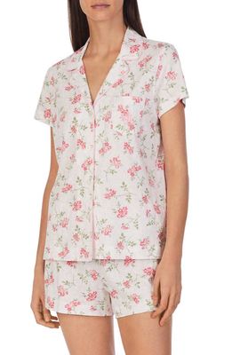 Lauren Ralph Lauren Floral Print Cotton Blend Short Pajamas in Pink Floral