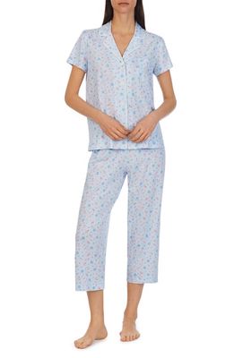 Lauren Ralph Lauren Floral Print Crop Pajamas in Blue Floral