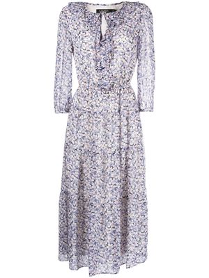 Lauren Ralph Lauren floral-print midi dress - Blue