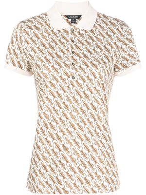 Lauren Ralph Lauren graphic-print cotton polo shirt - White