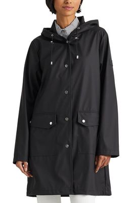 Lauren Ralph Lauren Hooded Longline Rain Slicker in Black