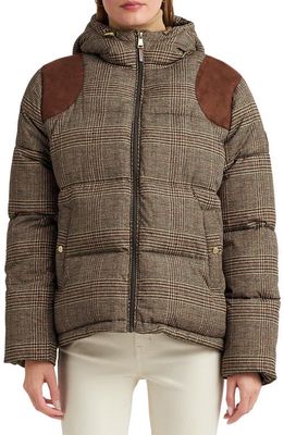 Lauren Ralph Lauren Hooded Plaid Puffer Coat in Heritage Plaid