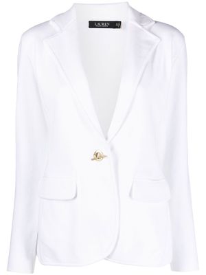 Lauren Ralph Lauren jersey-knit toggle-fastening blazer - White