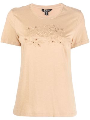Lauren Ralph Lauren Katlin embroidered-detail T-shirt - Brown