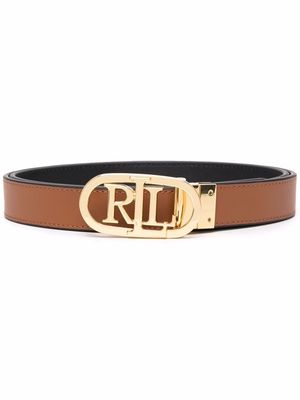 Lauren Ralph Lauren logo-buckle leather belt - Black