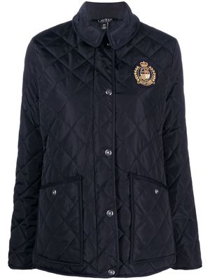 Lauren Ralph Lauren logo crest-embellished quilted jacket - Blue