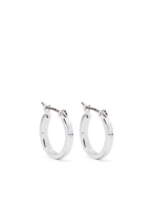 Lauren Ralph Lauren logo-engraved hinged hoop earrings - Silver
