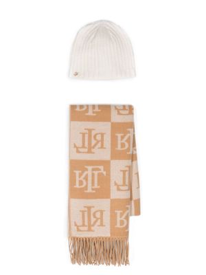 Lauren Ralph Lauren logo-jacquard scarf set - Brown