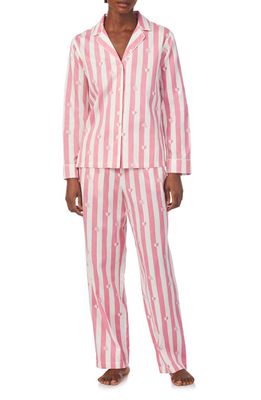 Lauren Ralph Lauren Logo Stripe Pajamas in Pink Print