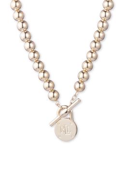 Lauren Ralph Lauren Logo Toggle Collar Necklace in Gold