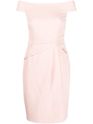 Lauren Ralph Lauren off-shoulder pinched-waist midi dress - Pink