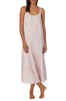 Lauren Ralph Lauren Paisley Print Double Strap Nightgown in Multpais