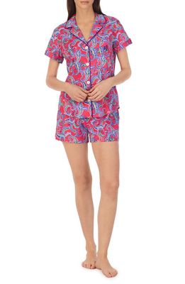 Lauren Ralph Lauren Paisley Print Short Pajamas in Berry Pt