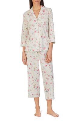 Lauren Ralph Lauren Print Crop Pajamas in Ivory Floral