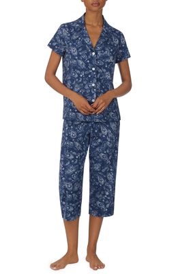 Lauren Ralph Lauren Print Crop Pajamas in Navy Prt