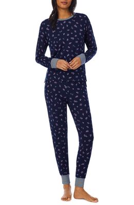 Lauren Ralph Lauren Print Knit Pajamas in Navy Prtdnu