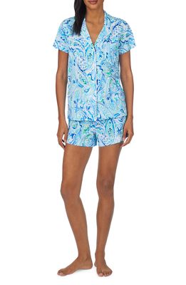 Lauren Ralph Lauren Print Short Pajamas in Blue Pais