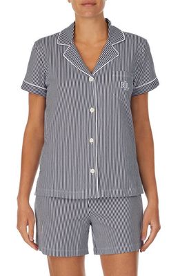 Lauren Ralph Lauren Print Short Pajamas in Blue Stripe