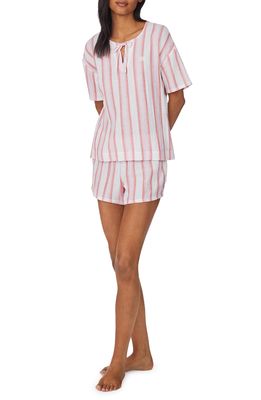 Lauren Ralph Lauren Print Short Pajamas in Coral Stripe