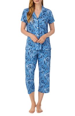 Lauren Ralph Lauren Print Short Sleeve Knit Pajama Set in Blue Print