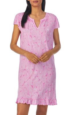 Lauren Ralph Lauren Ruffle Trim Paisley Nightgown in Pink Paisley