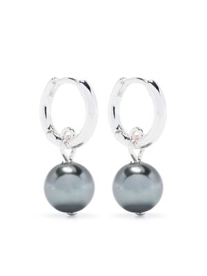 Lauren Ralph Lauren small-hoop pearl drop earrings - Grey