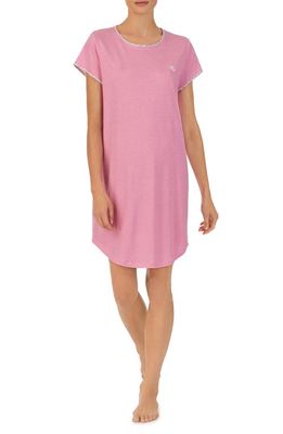 Lauren Ralph Lauren Stripe Cotton Blend Nightgown in Pink Stripe