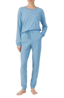 Lauren Ralph Lauren Stripe Long Pajamas in Dark Blue Stripe