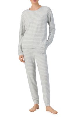 Lauren Ralph Lauren Stripe Long Pajamas in Grey Stripe