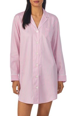 Lauren Ralph Lauren Stripe Sleep Shirt in Pink Stripe