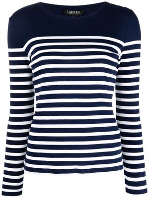 Lauren Ralph Lauren striped long-sleeved T-shirt - Blue