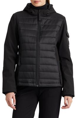 Lauren Ralph Lauren Water Resistant Hooded Jacket in Black
