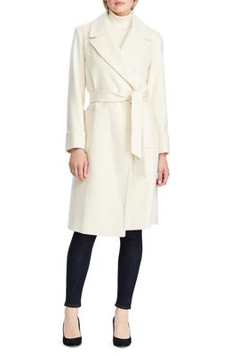 Lauren Ralph Lauren Wool Blend Wrap Coat in Moda Cream