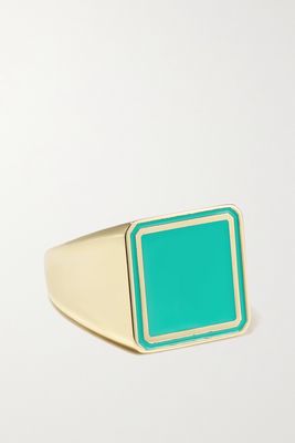 Lauren Rubinski - 14-karat Gold And Enamel Ring - Green