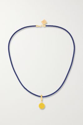 Lauren Rubinski - 14-karat Gold, Enamel And Leather Necklace - one size