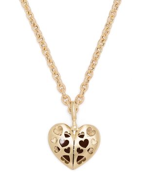 Lauren Rubinski 14kt yellow gold enamel heart chain necklace