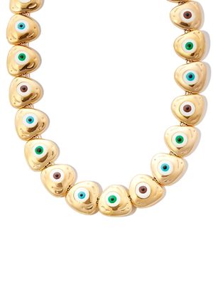 Lauren Rubinski 14kt yellow gold Evil Eye enamel necklace