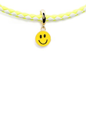 Lauren Rubinski 14kt yellow gold smiley face cord necklace - White