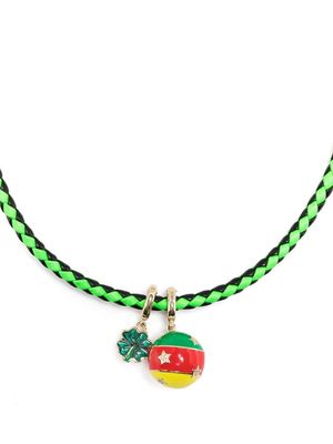 Lauren Rubinski clover-pendant cord necklace - Green