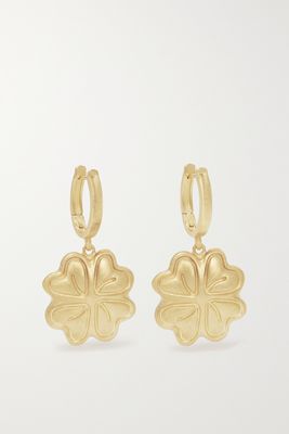 Lauren Rubinski - Four Leaf Clover 14-karat Gold Earrings - one size