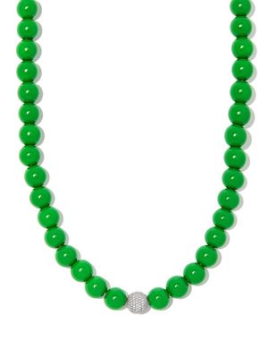 Lauren Rubinski sterling silver diamond beaded necklace - Green