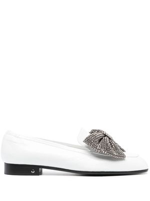 Laurence Dacade Angela bow leather loafers - White