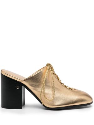 Laurence Dacade Jaimie 85mm leather mules - Gold