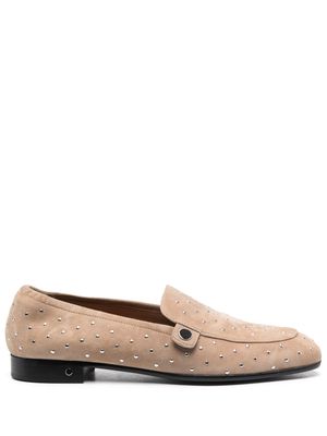 Laurence Dacade rhinestone-embellished suede loafers - Neutrals