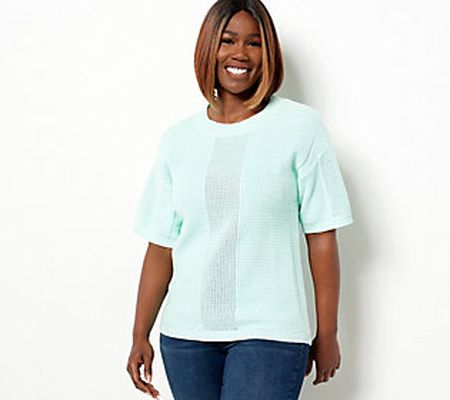 Laurie Felt Cotton Short Sleeve Sweater