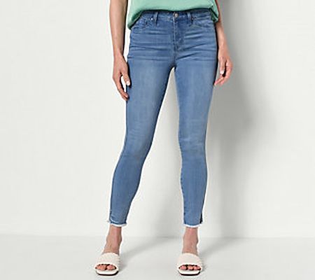 Laurie Felt Petite Silky Denim Ankle Skinny Jeans w/Raw Hem