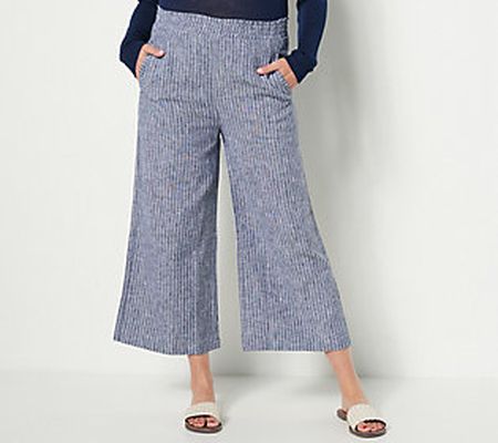 Laurie Felt Rayon Linen Smocked Wide-Leg Pants