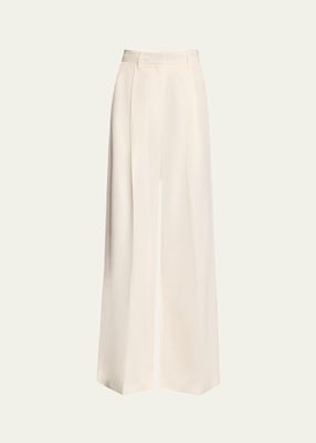 Laurie Pintuck Wide Leg Silk Trousers