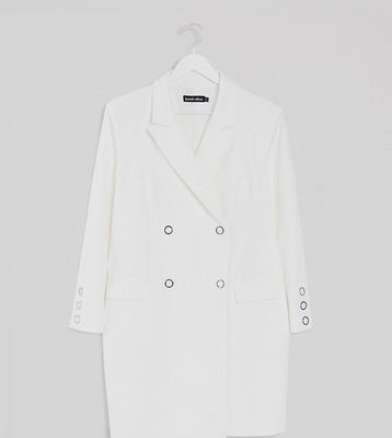Lavish Alice Plus blazer dress with button detail in white