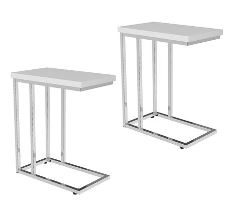 Lavish Home 2 Sofa Side Tables Modern C Shaped End Tables